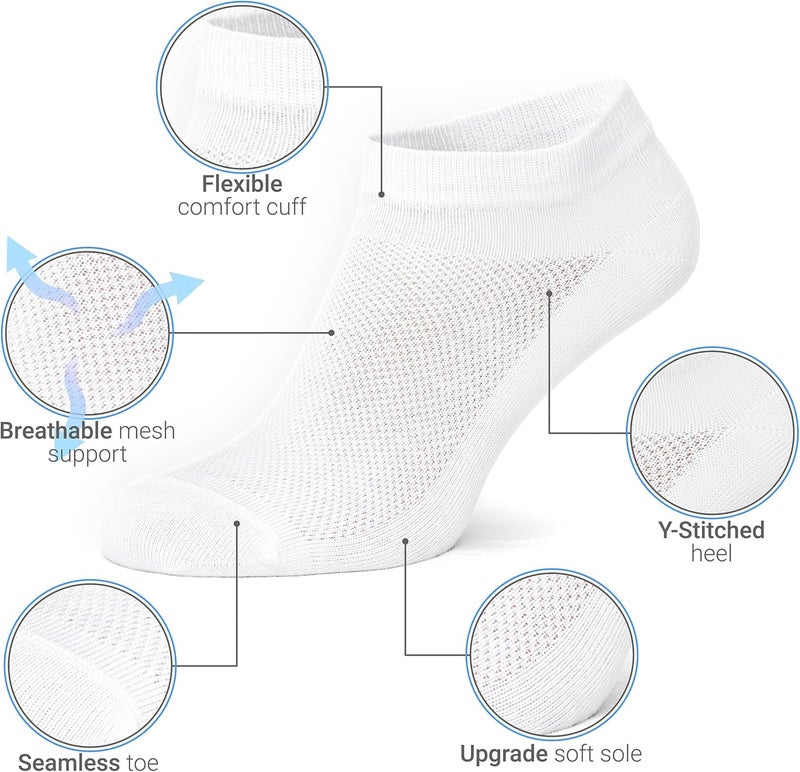 Duna Womens Socks, Ultra Thin Breathable Cotton Ankle Socks for Women, Athletic Running Low Cut No Show - Image 2