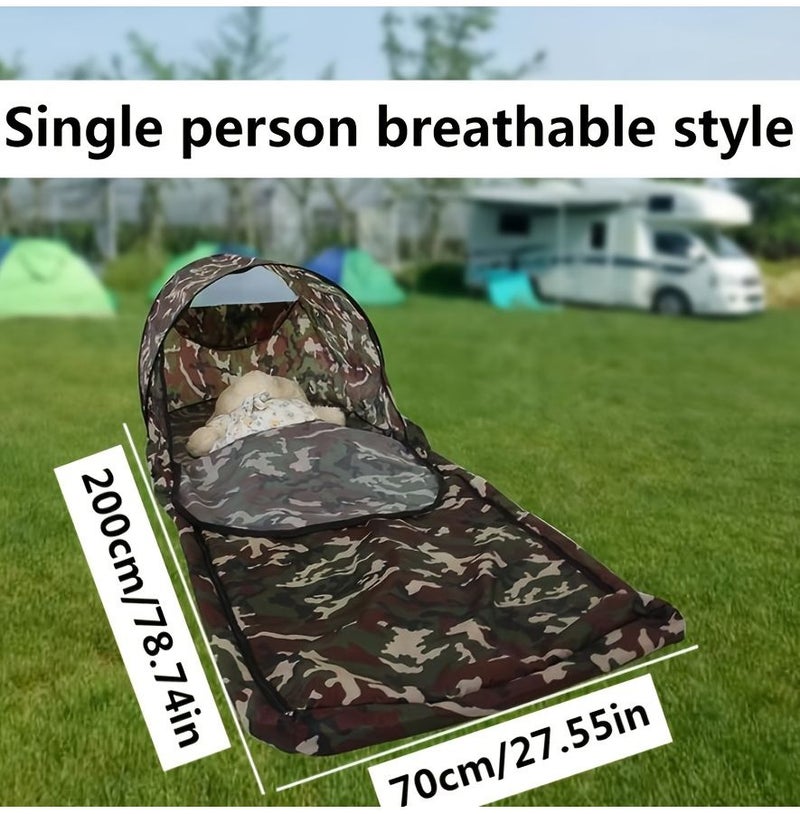 Double And Single Size Portable Sleeping Bag Cover 70x200cm 140x200cm Breathable For Outdoor Cycling Camping Travel Hotels Business Trips Trumpets Style - Image 1
