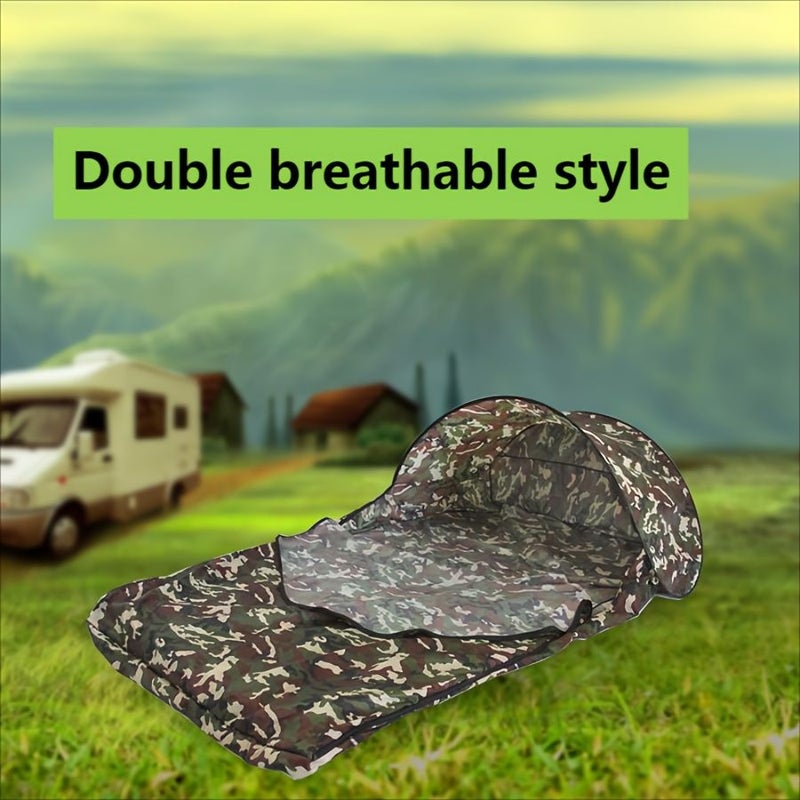 Double And Single Size Portable Sleeping Bag Cover 70x200cm 140x200cm Breathable For Outdoor Cycling Camping Travel Hotels Business Trips Trumpets Style - Image 3