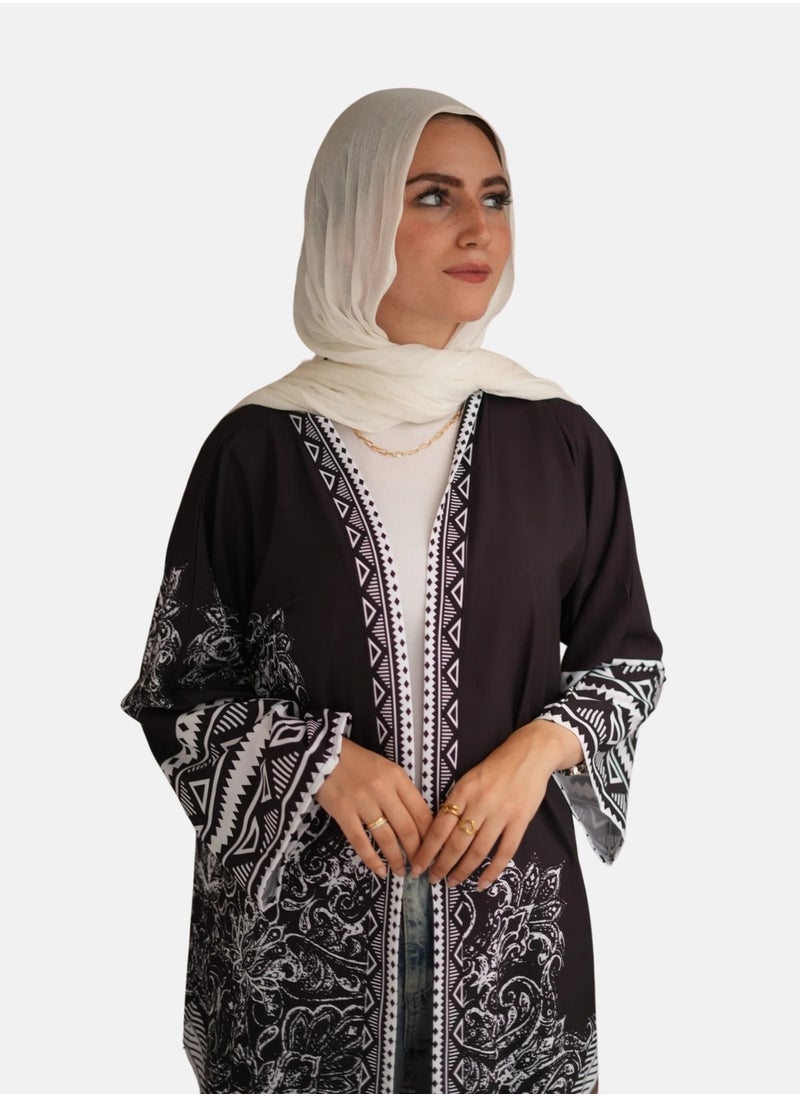 ماركة غير محددة كارديغان مفتوح بأكمام طويلة – خفيف وأنيق بطول 125 سم  - Image 2