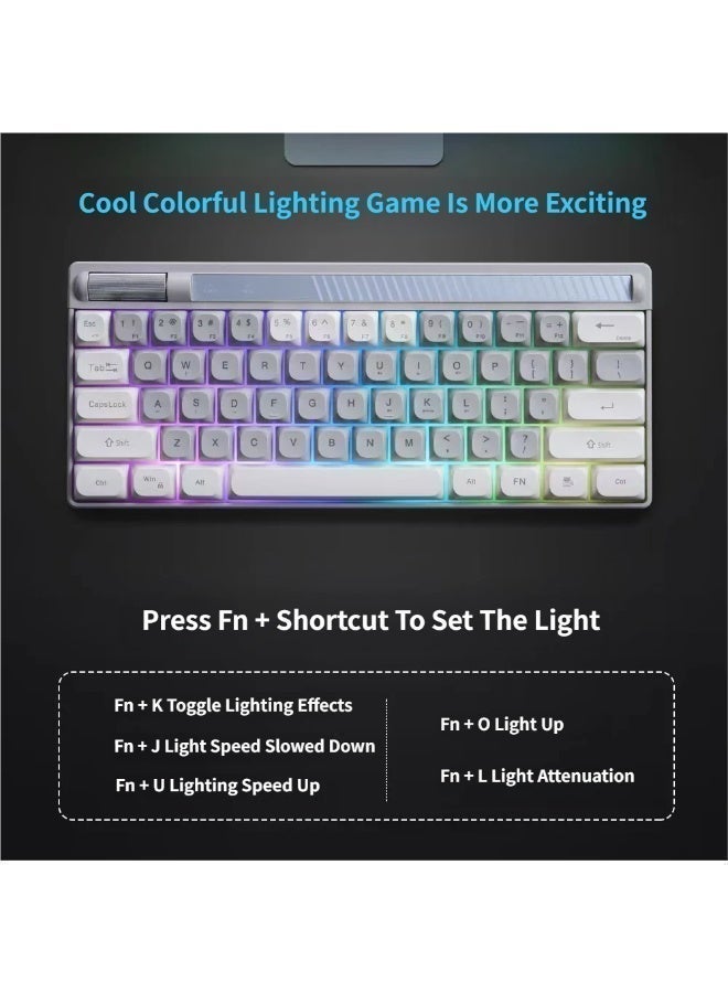 لوحة مفاتيح ألعاب 65% مع إضاءة خلفية RGB، مضادة للظلال، لوحة مفاتيح غشائية للألعاب مدمجة مكونة من 61 مفتاحًا مع مقبض للتحكم في مستوى الصوت، لوحة مفاتيح سلكية لأجهزة الكمبيوتر المحمولة التي تعمل بنظام Windows Gamer - Image 3