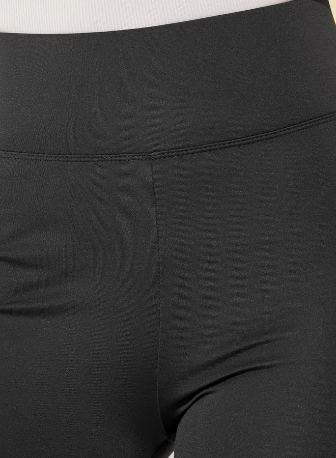 Take Two Take Two Solid Flared Leggings with Wide Waistband