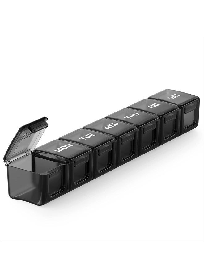 Sukuos Extra Large Weekly Pill Organizer, 7 Day Daily Pill Box Case Arthritis Friendly, BPA Free Portable Medicine Organizer with Clear Lid for Vitamins, Fish Oils or Supplements  - Image 1