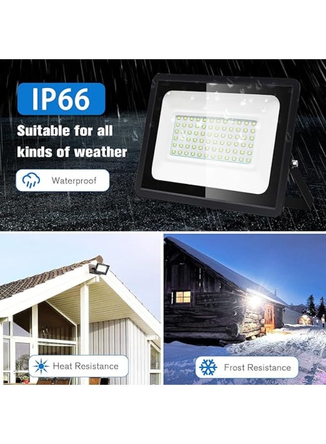 ESNCO 300 واط ضوء فلاش LED - إضاءة أمان خارجية فائقة السطوع، مقاومة للماء IP66، 6500 كلفن أبيض بارد، زاوية شعاع واسعة لحديقة، حديقة، ملعب، موقف سيارات، مستودع - Image 2