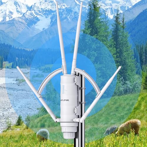 WAVLINK AC1200 Outdoor Long Range Weatherproof WiFi Extender/Wireless Access Point with Passive POE, Dual Band 5G+2.4G, 4x7dBi Omni Directional Antennas,Supports Router/AP/Repeater/Mesh Modes - Image 1