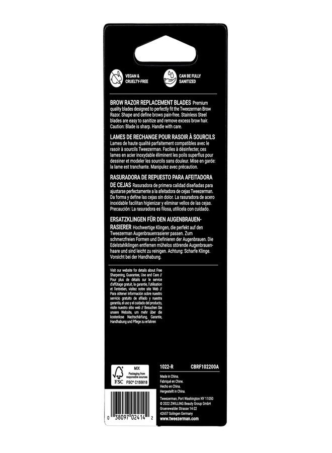 Tweezerman Eyebrow Razor Replacement Blades, 4 Count (Pack of 1 - Image 3
