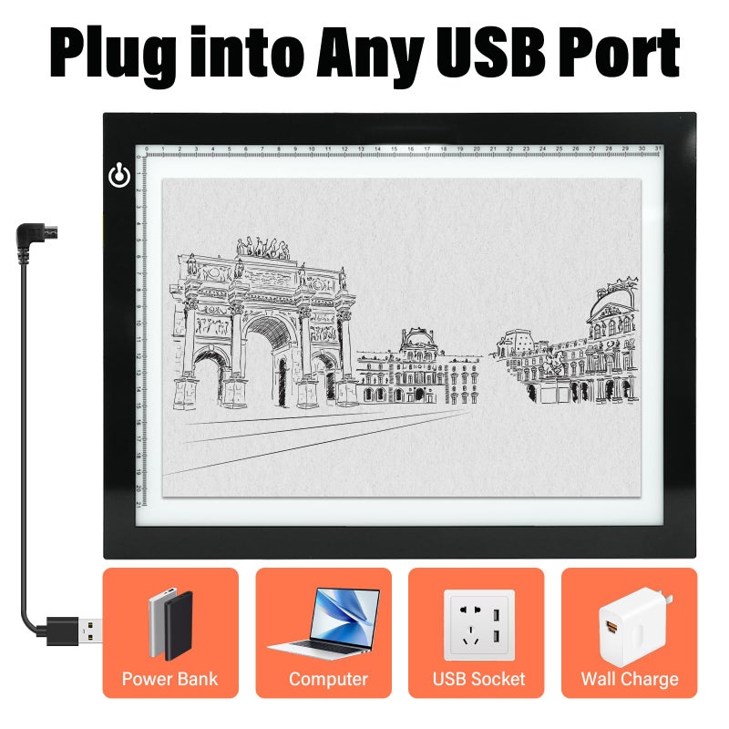 DigitPro A4 Light Box for Tracing â€“ Ultra-Thin LED Light Table with Adjustable Brightness, USB Powered Light Board for Kids, Artists, Tattoo Transfer, Drawing, Sketching, Stenciling & Art Projects - Image 5