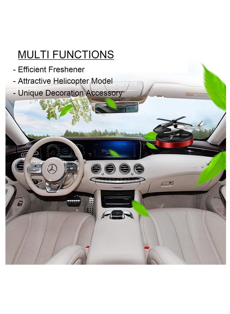 TIGER Al Alloy Solar Powered Rotating Helicopter Shape Car Air Purifier – Stylish Interior Décor for Home & Car, Eco-Friendly Aromatherapy Diffuser & Air Freshener (Red) - Image 5