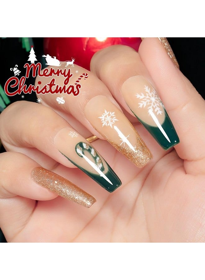 YTD Likomey Gel Polish Set,3 Colors Sage Green Emerald Green Champagne Gold Fashion Color Manicure Christmas Gift UV Nail Gel Varnish Kit,7.5 ml - Image 2
