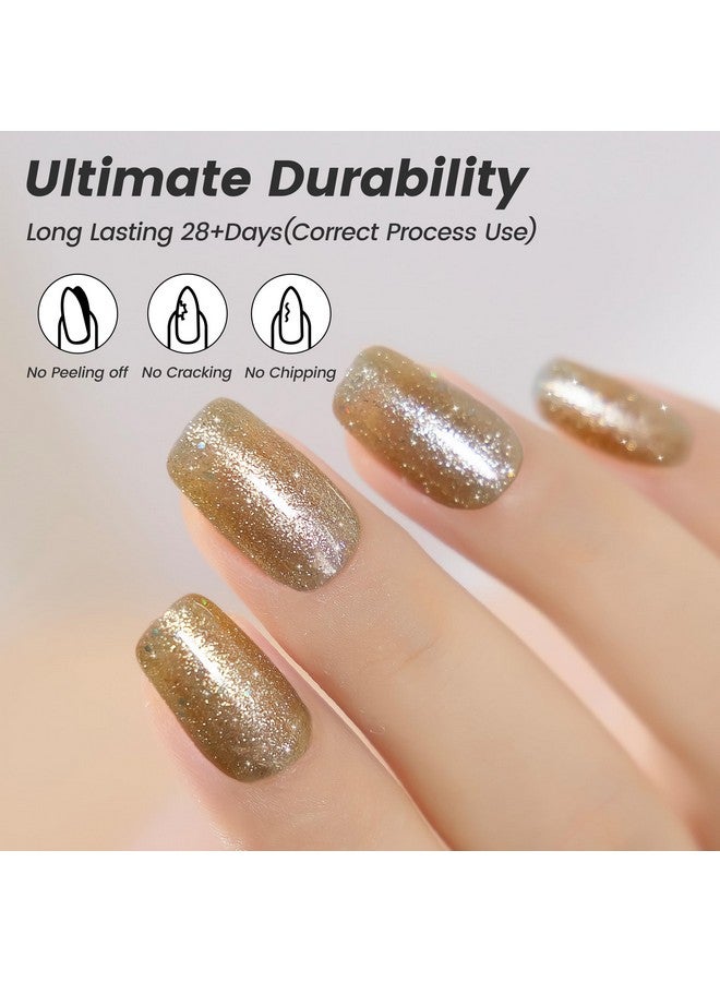 YTD Likomey Gel Polish Set,3 Colors Sage Green Emerald Green Champagne Gold Fashion Color Manicure Christmas Gift UV Nail Gel Varnish Kit,7.5 ml - Image 5