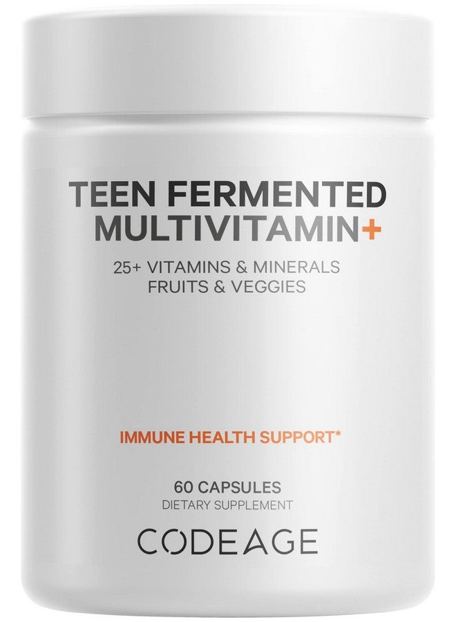 Codeage Teen Multivitamin Supplement - Daily Vitamins and Minerals for Teen Boys and Girls - Organic Whole Food Formula with Omega-3 and Vitamins A to K - 60 Capsules - Image 1