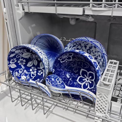KeQiu Japanese 28 Oz Ceramic Ramen Noodle Soup Cereal Pho Rice Salad Bowl Set with Chopsticks and Spoons, Premium Gift Set for House Warming, Birthday, Holiday, Microwave Safe, Dishwasher Safe - Image 5