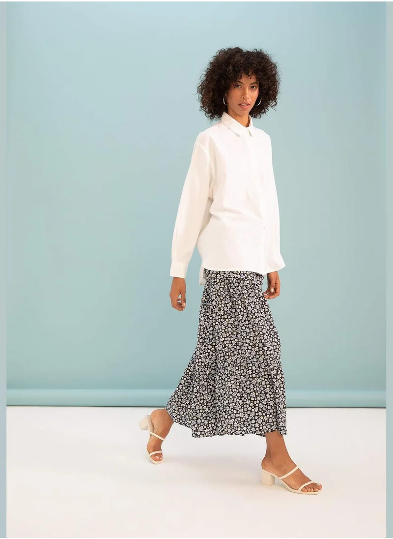 DeFacto Regular Fit Animal Print Maxi Skirt