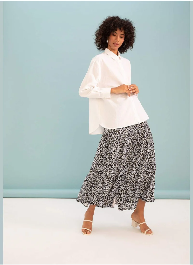 DeFacto Regular Fit Animal Print Maxi Skirt