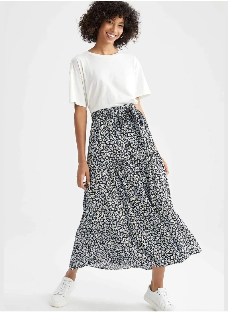DeFacto Regular Fit Animal Print Maxi Skirt