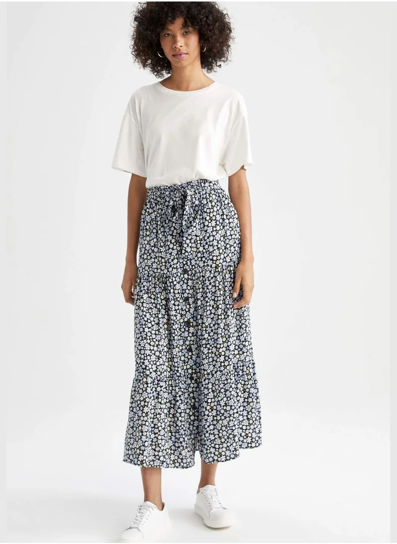 DeFacto Regular Fit Animal Print Maxi Skirt