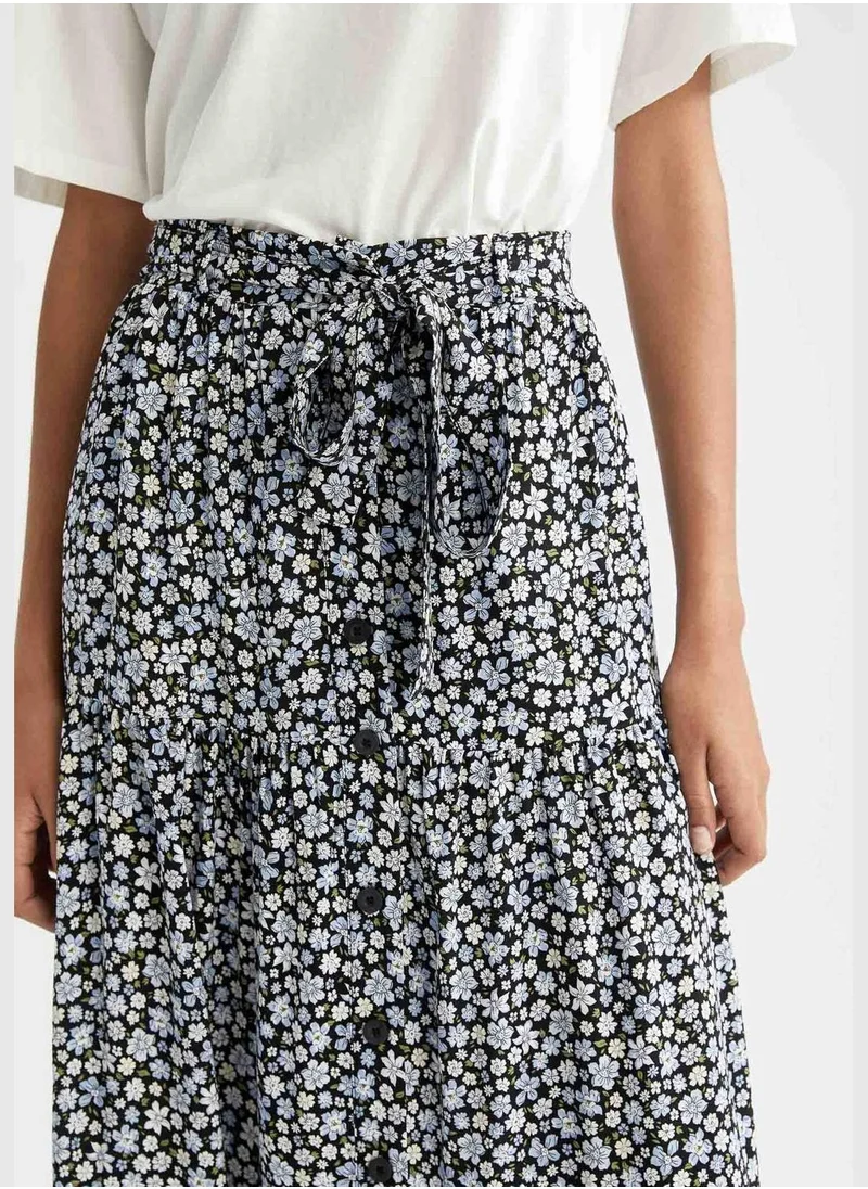 DeFacto Regular Fit Animal Print Maxi Skirt