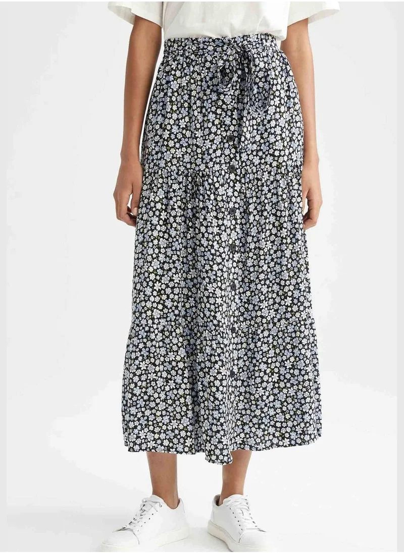 DeFacto Regular Fit Animal Print Maxi Skirt