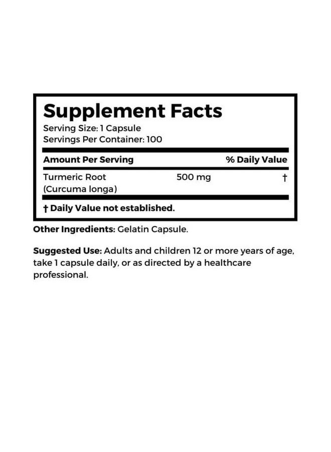 Dr Clark Store Turmeric Curcumin 500mg - 100 Capsules, Immune Support, Natural Herbal Supplement, Non-GMO, Vegan, Antioxidant Boost - Image 3