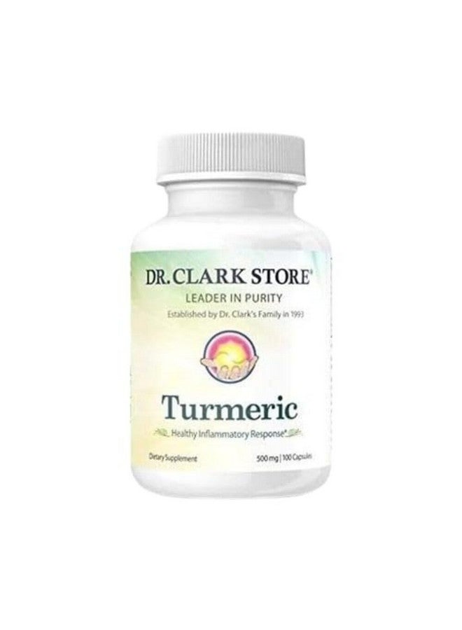 Dr Clark Store Turmeric Curcumin 500mg - 100 Capsules, Immune Support, Natural Herbal Supplement, Non-GMO, Vegan, Antioxidant Boost - Image 1