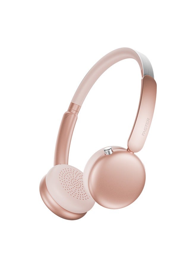Faster S7 Soluna Wireless Headphones- 5.4 Bluetooth Headset 30H Playtime ANC OverEar Headphones- LED Indicator Light Voice Assistant Calls Game & Music Type-C Fast Charging Lightweight IOS & Android- Wireless Headset Deep Bass Premium Finish Soft Leather Earpads - Orange - Image 1
