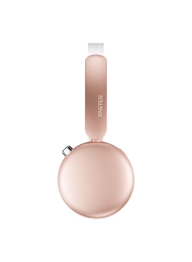 Faster S7 Soluna Wireless Headphones- 5.4 Bluetooth Headset 30H Playtime ANC OverEar Headphones- LED Indicator Light Voice Assistant Calls Game & Music Type-C Fast Charging Lightweight IOS & Android- Wireless Headset Deep Bass Premium Finish Soft Leather Earpads - Orange - Image 4