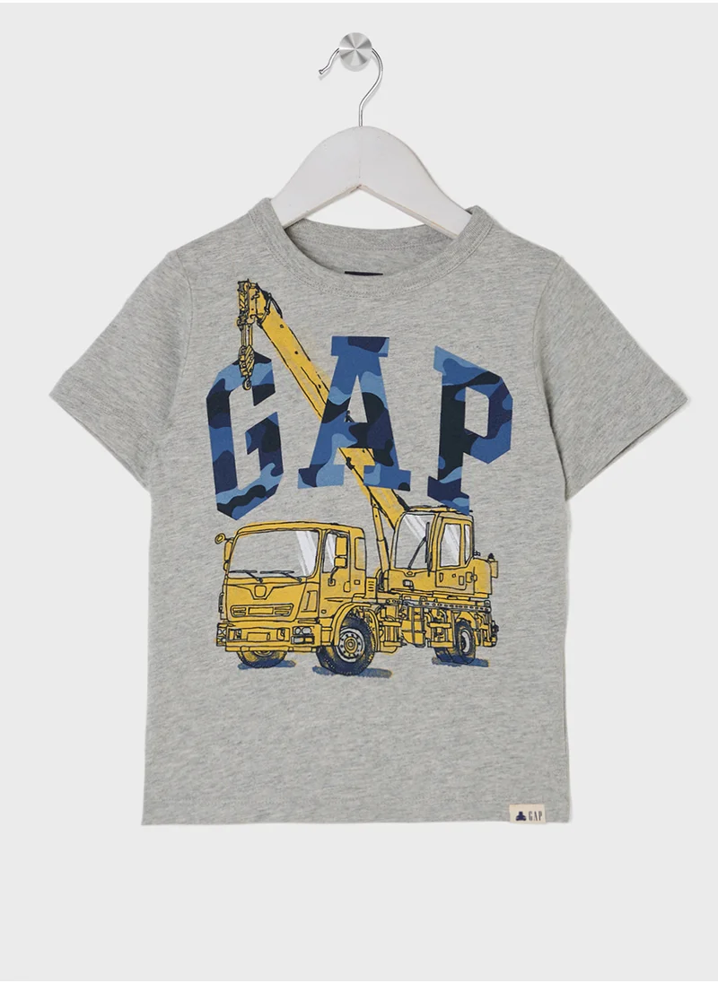 جاب Gray Boy'S T-Shirt Gap Logo Ss Feb Ptf Log