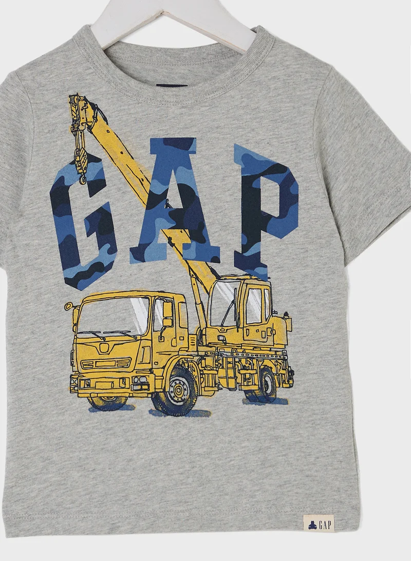 GAP Gray Boy'S T-Shirt Gap Logo Ss Feb Ptf Log