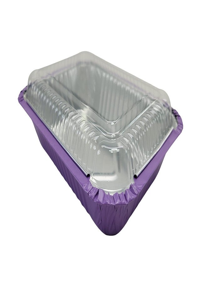 KitchenDance.com KitchenDance 1.5 lb. Colored Foil Takeout Containers With Lids - Heavy Gauge Aluminum Containers - Casserole Dish Disposable Pans for Cooking, Freezing, Food Prep, Storage - 7650 (Purple, 50) - Image 1