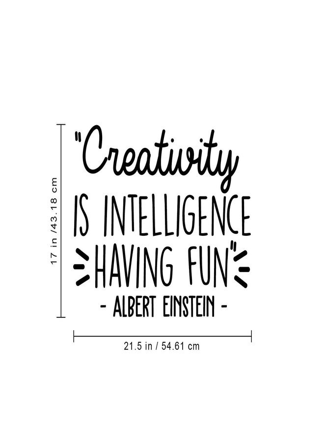 Ceybo Vinyl Wall Art Decal - Creativity is Intelligence Having Fun - 17" x 21.5" - Modern Positive Inspirational Quote for Home Bedroom Kids Room School Classroom Office Decoration Sticker - Image 3