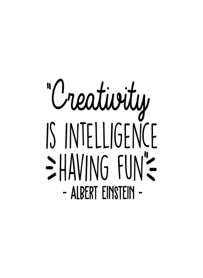 Ceybo Vinyl Wall Art Decal - Creativity is Intelligence Having Fun - 17" x 21.5" - Modern Positive Inspirational Quote for Home Bedroom Kids Room School Classroom Office Decoration Sticker - Image 2