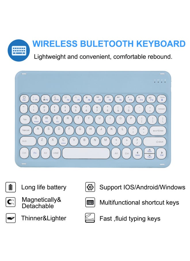 Generic For Ipad Air6 Bluetooth Keyboard Protective Case Pro11 Split Round Cap Bluetooth Keyboard Case 10.2 With Pen Slot-Color:Purple + Round Keycap Purple + Dual-mode Charging Mouse-Applicable Models:Ipad Pro12.9 (2018/2020/2022)/air13 Universal  - Image 5