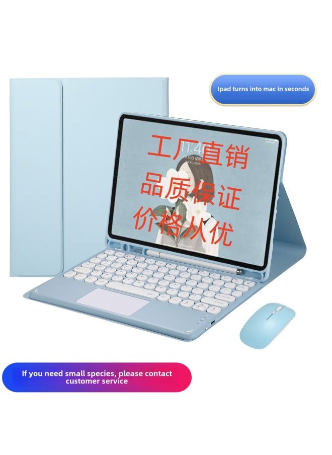 Generic For Ipad Air6 Bluetooth Keyboard Protective Case Pro11 Split Round Cap Bluetooth Keyboard Case 10.2 With Pen Slot-Color:Purple + Round Keycap Purple + Dual-mode Charging Mouse-Applicable Models:Ipad Pro12.9 (2018/2020/2022)/air13 Universal  - Image 2