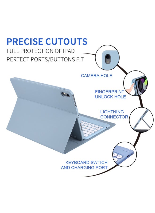 Generic For Ipad Air6 Bluetooth Keyboard Protective Case Pro11 Split Round Cap Bluetooth Keyboard Case 10.2 With Pen Slot-Color:Purple + Round Keycap Purple + Dual-mode Charging Mouse-Applicable Models:Ipad Pro12.9 (2018/2020/2022)/air13 Universal  - Image 4