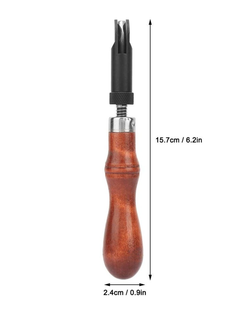 Excefore Leather Edge Beveler Tool, Wide Mouth Leathercraft Edge Skiving Beveler, Leather Craft Gouge Tools, with Wooden Handle Groover V Type Gouge, for DIY  Leather Crafting Working Tools - Image 5