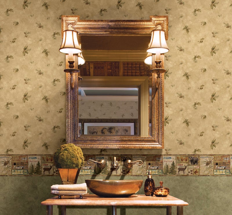Chesapeake TLL01592B Attitash Deer Camp Wallpaper Border, Brown - Image 2