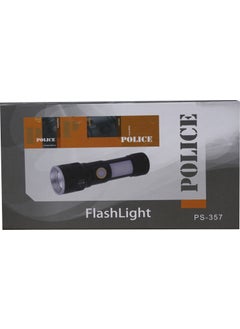 PS-357 Zoom, Rechargeable Flashlight with Side Light, Magnet and Red-Blue Warning Light