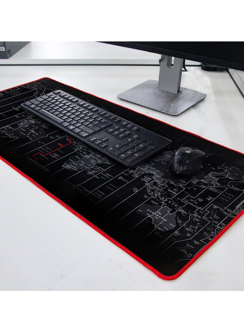 وسادة ماوس ألعاب بتصميم خريطة العالم - مقاس كبير جدًا - 900×400×3 مم، قابلة للتمدد، مناسبة لأجهزة الكمبيوتر المحمولة ولوحة المفاتيح والفأرة. - Image 5