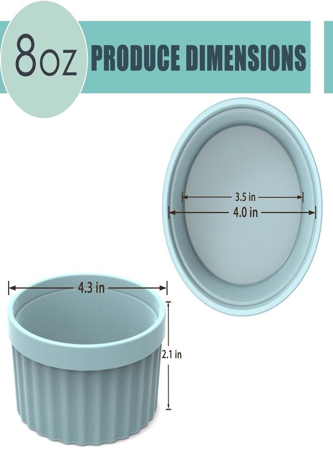 KEYFIVE Silicone Ramekins 8 oz Oven Safe, 2Pcs Creme Brulee Ramekins 8 oz, 4 inch Silicone Ramekin for Baking Souffle, Custard, Pudding - Image 2