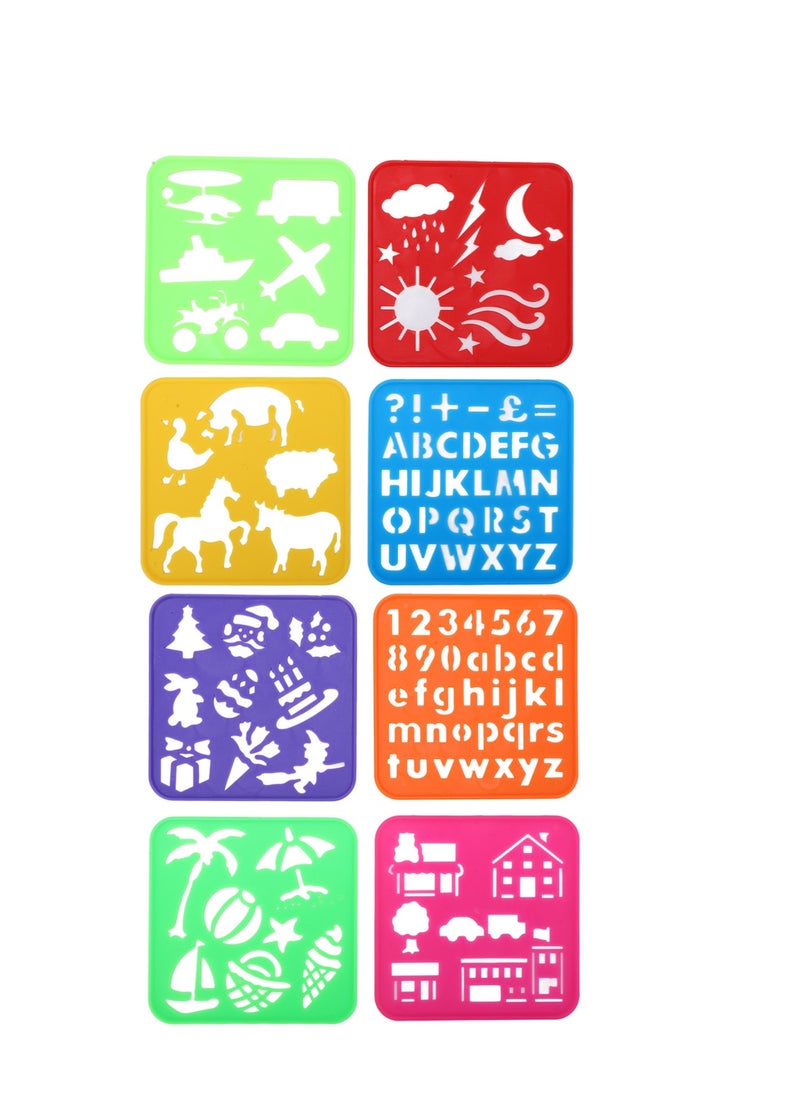 Velaurs 8 Pcs Painting Stencils Irregular Flexible Children's Hollow DIY Painting Auxiliary Stencils 0 Basic Painting Artifact  - Image 2