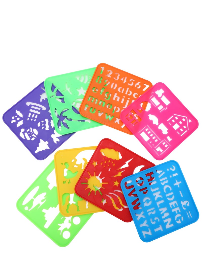 Velaurs 8 Pcs Painting Stencils Irregular Flexible Children's Hollow DIY Painting Auxiliary Stencils 0 Basic Painting Artifact  - Image 3