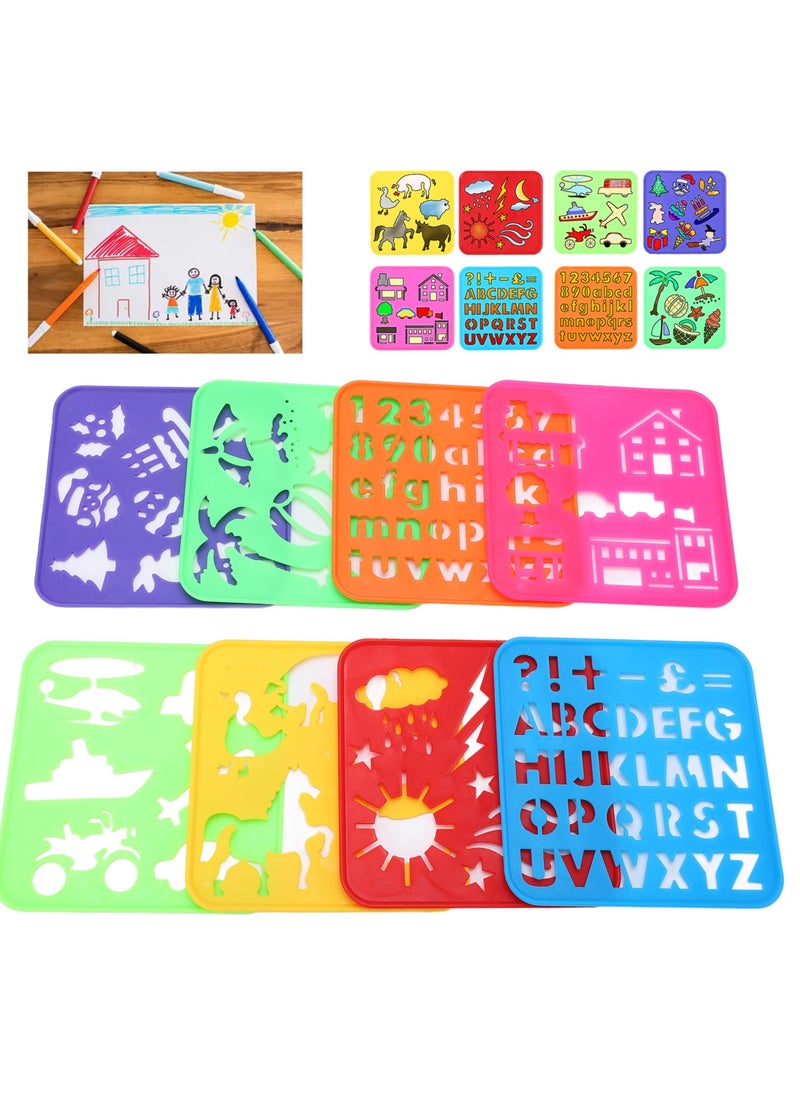 Velaurs 8 Pcs Painting Stencils Irregular Flexible Children's Hollow DIY Painting Auxiliary Stencils 0 Basic Painting Artifact  - Image 1