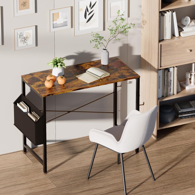 Pamray 32 Inch Computer Desk for Small Spaces with Storage Bag, Home Office Work Desk with Headphone Hook, Small Office Desk Study Writing Table - Image 2