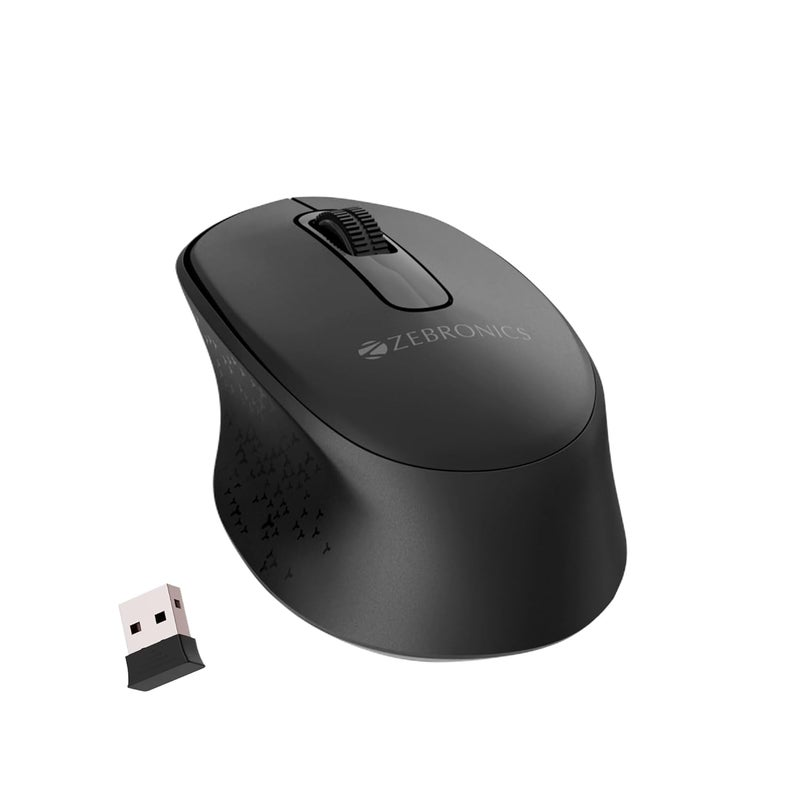 ZEBRONICS مجموعة لوحة المفاتيح والفأرة اللاسلكية Companion 201 بتردد 2.4GHz، 83 مفتاح، مفتاح مساعد بالذكاء الاصطناعي، 12 مفتاح وسائط متعددة مدمجة، فأرة بـ 3 أزرار، 1600 DPI، دقة عالية، تشغيل صامت (أسود) - Image 3