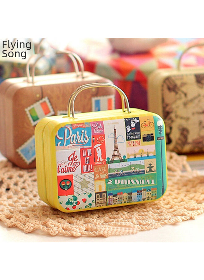 Generic - Flying Song Super Cute Metal Suitcase Music Box Mini Wind-up Music Box Creative Gift Gift Sky City-Color:03 Collage Stamps]-Dimensions:Music Winnie The Pooh - Image 1