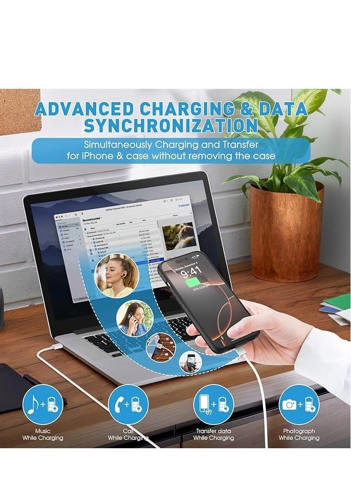 MUNTAQI Upgraded 7000mAh Battery Case for iPhone 16 Pro Max (6.9”), 15W Fast Charging Portable Charger with HD Tempered Protective Film for Extra Power on the Go - Image 5