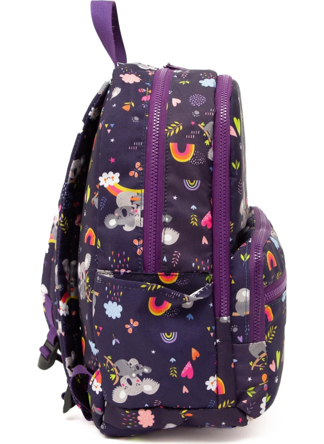 Kaff Koala Patterned Purple 4 Compartment Water Resistant Girls Primary School Backpack - 20202