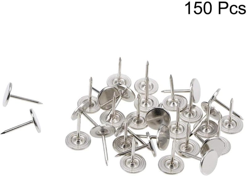 TOP-VIGOR 150Pcs Silver Upholstery Tacks 11 x 17mm Flat Head Decorative Nails for Furniture Chair Sofa Headboard DIY Craft Pins - Image 3