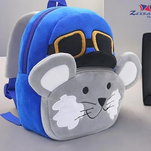 ZEXSAZONE Kids Backpack | 14L Plush School Bag for Boys & Girls | Cute & Lightweight Bag for 3-8 Years | Ideal for Nursery, Preschool & 1st Grade (Blue) - Image 3