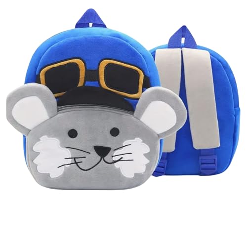 ZEXSAZONE Kids Backpack | 14L Plush School Bag for Boys & Girls | Cute & Lightweight Bag for 3-8 Years | Ideal for Nursery, Preschool & 1st Grade (Blue) - Image 1